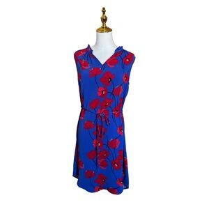 Floral Blue and Red Women's Dress